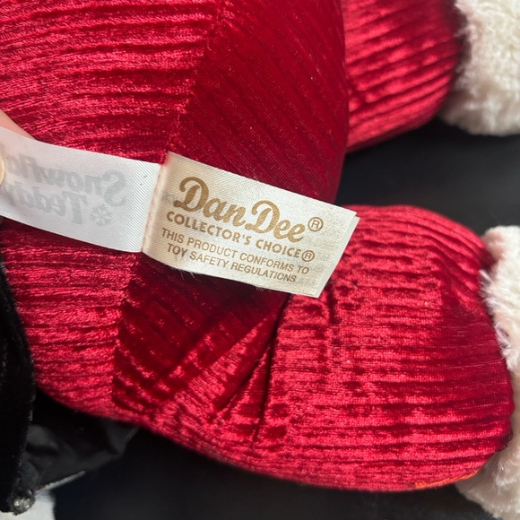 Festive White Teddy Bear in Black Jacket and Red Outfit 19 in - Picture 6 of 7